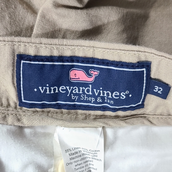 Vineyard Vines Linen Blend Khaki Breaker Shorts - Picture 4 of 4